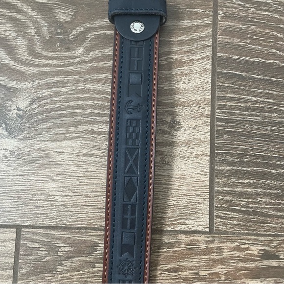 GP & Max Genuine Italian Leather Belt Nautical Made In Italy Preppy Dressy - Picture 7 of 16